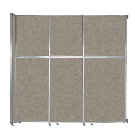 Versare Operable Wall Sliding Room Divider 9'9" x 10'3/4" Warm Pebble Fabric 1070270-1